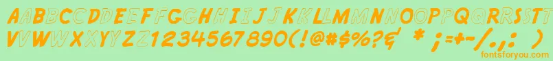 KRYPTOSCRIPTO Font – Orange Fonts on Green Background