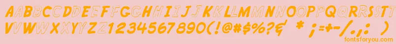 Weitere Informationen zur KRYPTOSCRIPTO-Schriftart KRYPTOSCRIPTO-Schriftart – Orangefarbene Schriften auf rosa Hintergrund