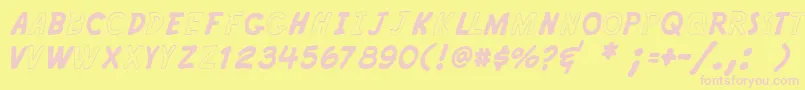 fuente KRYPTOSCRIPTO – Fuentes Rosadas Sobre Fondo Amarillo