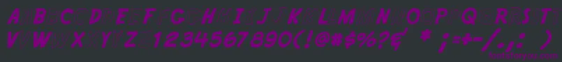 Czcionka KRYPTOSCRIPTO – fioletowe czcionki na czarnym tle