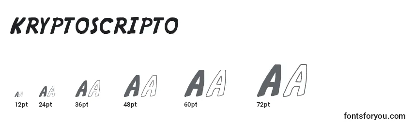 Размеры шрифта KRYPTOSCRIPTO