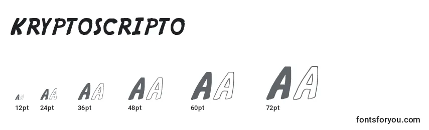 Größen der Schriftart KRYPTOSCRIPTO