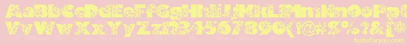 Krystal Font – Yellow Fonts on Pink Background