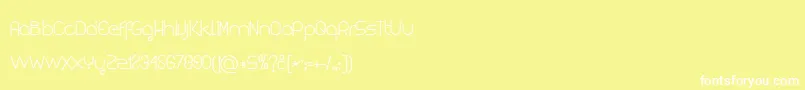 Kuasar-Schriftart – Weiße Schriften auf gelbem Hintergrund