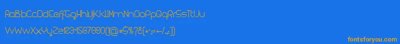 Fonte Kuasar – fontes laranjas em um fundo azul