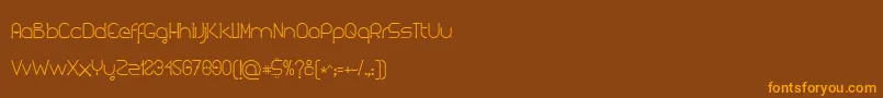 Kuasar-Schriftart – Orangefarbene Schriften auf braunem Hintergrund