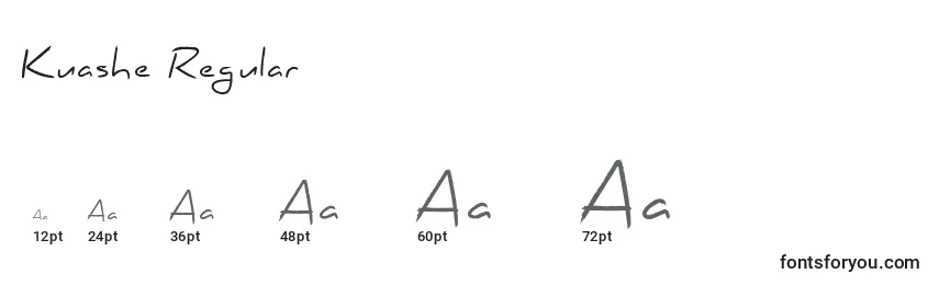 Размеры шрифта Kuashe Regular