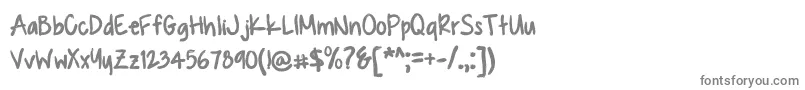 フォントKUASQUE – 白い背景に灰色の文字