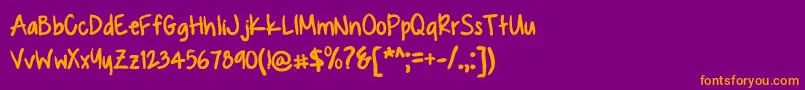 フォントKUASQUE – 紫色の背景にオレンジのフォント