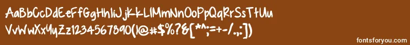 フォントKUASQUE – 茶色の背景に白い文字