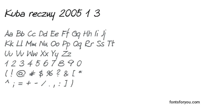 A fonte Kuba reczny 2005 1 3 – alfabeto, números, caracteres especiais
