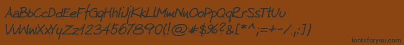 Więcej informacji o czcionce Kuba reczny 2005 1 3 Czcionka Kuba reczny 2005 1 3 – czarne czcionki na brązowym tle