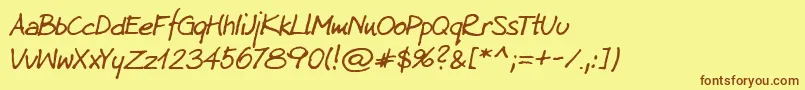 Więcej informacji o czcionce Kuba reczny 2005 1 3 Czcionka Kuba reczny 2005 1 3 – brązowe czcionki na żółtym tle