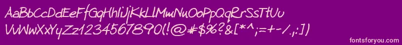Kuba reczny 2005 1 3 Font – Pink Fonts on Purple Background