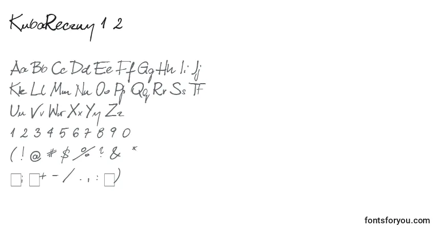 Czcionka KubaReczny 1 2 – alfabet, cyfry, specjalne znaki