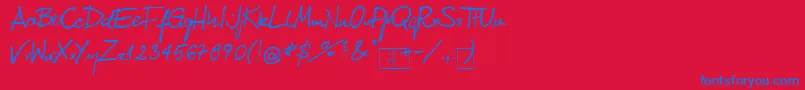 KubaReczny 1 2 Font – Blue Fonts on Red Background