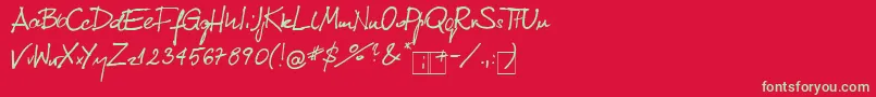 KubaReczny 1 2 Font – Green Fonts on Red Background