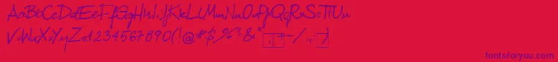 KubaReczny 1 2 Font – Purple Fonts on Red Background