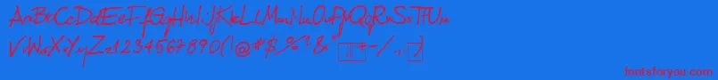 Шрифт KubaReczny 1 2 – красные шрифты на синем фоне