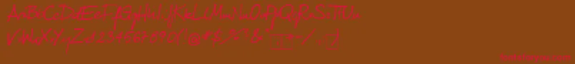 KubaReczny 1 2 Font – Red Fonts on Brown Background
