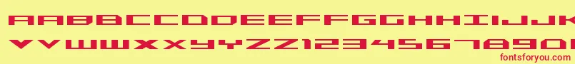 フォントTrireme – 赤い文字の黄色い背景