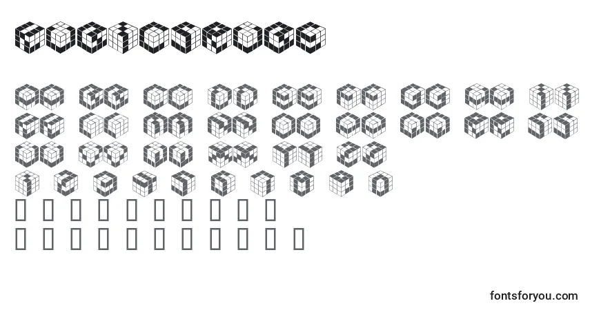 Czcionka KubicsRube – alfabet, cyfry, specjalne znaki