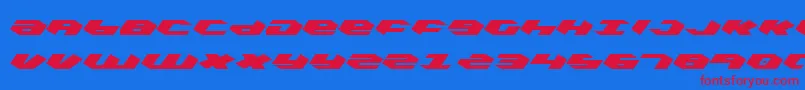 kubrick-Schriftart – Rote Schriften auf blauem Hintergrund