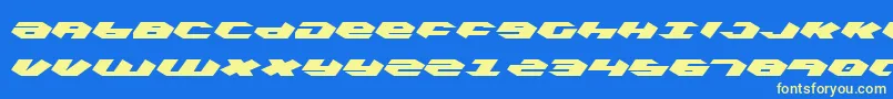 kubrick Font – Yellow Fonts on Blue Background