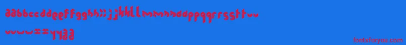 kubrubi Font – Red Fonts on Blue Background