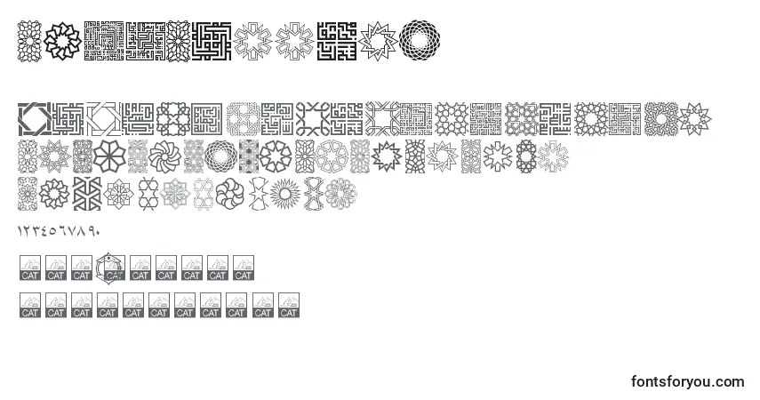 Schriftart KufiPattern – Alphabet, Zahlen, spezielle Symbole