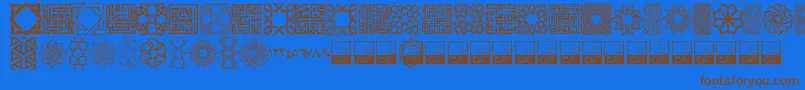 KufiPattern Font – Brown Fonts on Blue Background