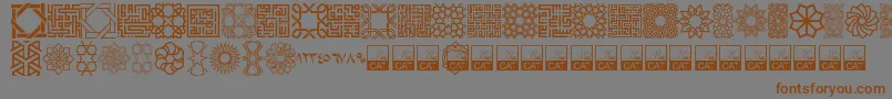 Fonte KufiPattern – fontes marrons em um fundo cinza