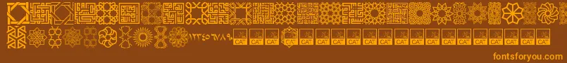 KufiPattern Font – Orange Fonts on Brown Background
