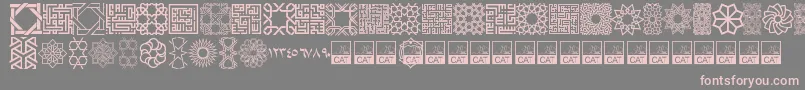 KufiPattern-Schriftart – Rosa Schriften auf grauem Hintergrund