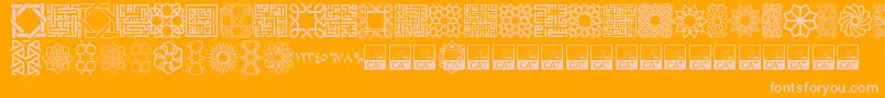 フォントKufiPattern – オレンジの背景にピンクのフォント