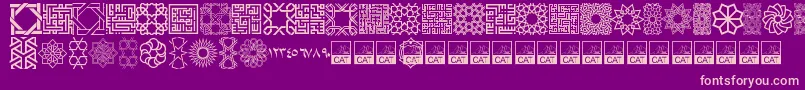 KufiPattern Font – Pink Fonts on Purple Background