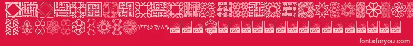 KufiPattern Font – Pink Fonts on Red Background