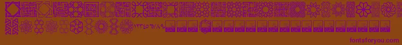 KufiPattern Font – Purple Fonts on Brown Background