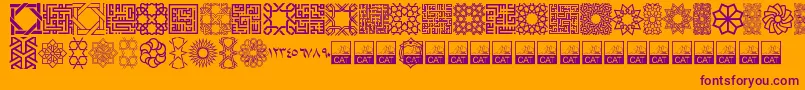KufiPattern Font – Purple Fonts on Orange Background