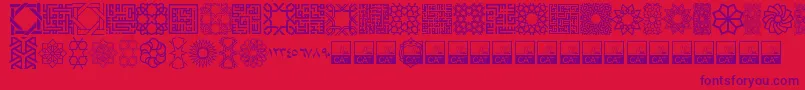 KufiPattern Font – Purple Fonts on Red Background