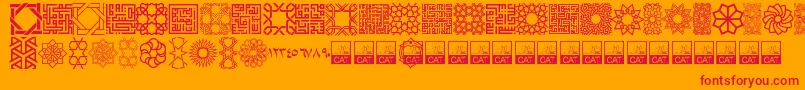 KufiPattern Font – Red Fonts on Orange Background