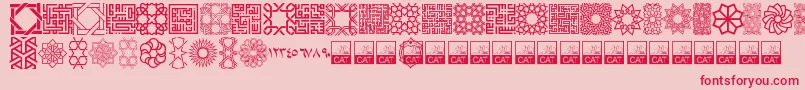 KufiPattern Font – Red Fonts on Pink Background
