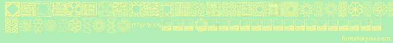 KufiPattern Font – Yellow Fonts on Green Background