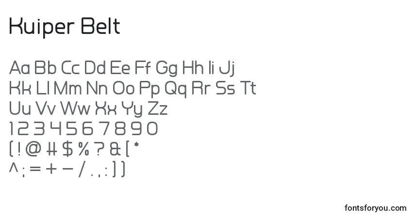 Czcionka Kuiper Belt – alfabet, cyfry, specjalne znaki