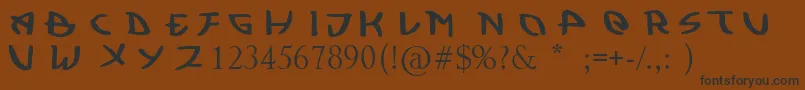 Weitere Informationen zur Kujiwara Demo-Schriftart Kujiwara Demo-Schriftart – Schwarze Schriften auf braunem Hintergrund