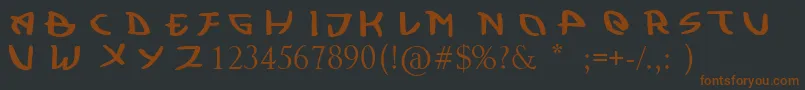 Kujiwara Demo Font – Brown Fonts on Black Background