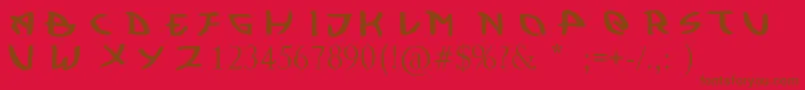 Kujiwara Demo Font – Brown Fonts on Red Background