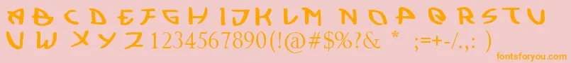 Kujiwara Demo Font – Orange Fonts on Pink Background