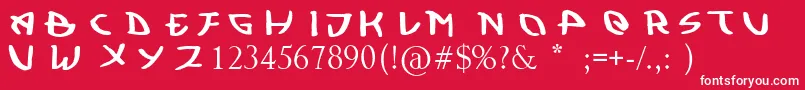 Kujiwara Demo Font – White Fonts on Red Background