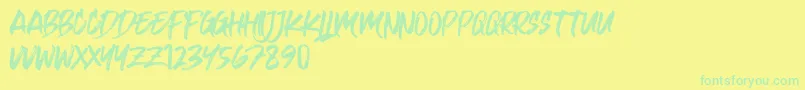 Kulan Regular Font – Green Fonts on Yellow Background